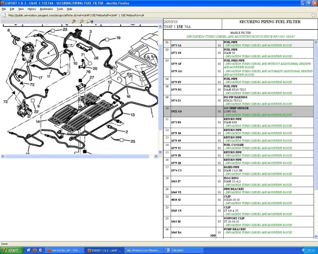 Peugeot Expert Mk1 Part Number From Service Box Please Misc/General